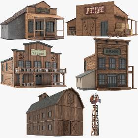 3D Western Houses Collection